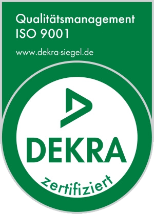 DEKRA-Siegel: zertifiziert nach ISO 9001